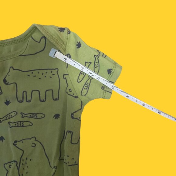 Carter’s Green Bear Print Baby Bodysuit 24M – Unisex Cotton One-Piece - Picture 5 of 7